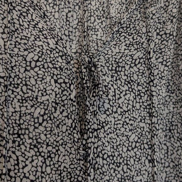 Anine Bing Abigail Top - Black & White size Medium 100% Silk - Picture 4 of 7